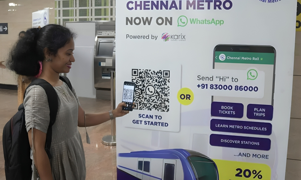Good News! Chennai Metro Rail Launches QR Tickets Through WhatsApp