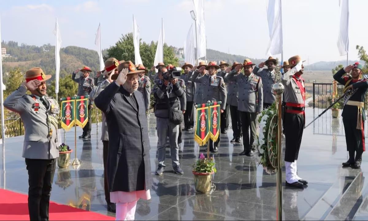 Amit Shah Pays Floral Tribute To Martyrs At Shillong War Memorial