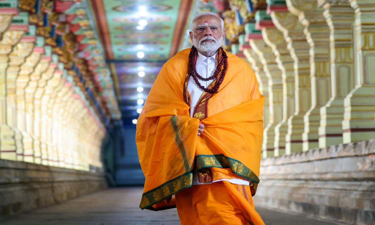 PM Modi Arrives For Ram Lalla Pran Pratishtha Ceremony In Ayodhya Temple