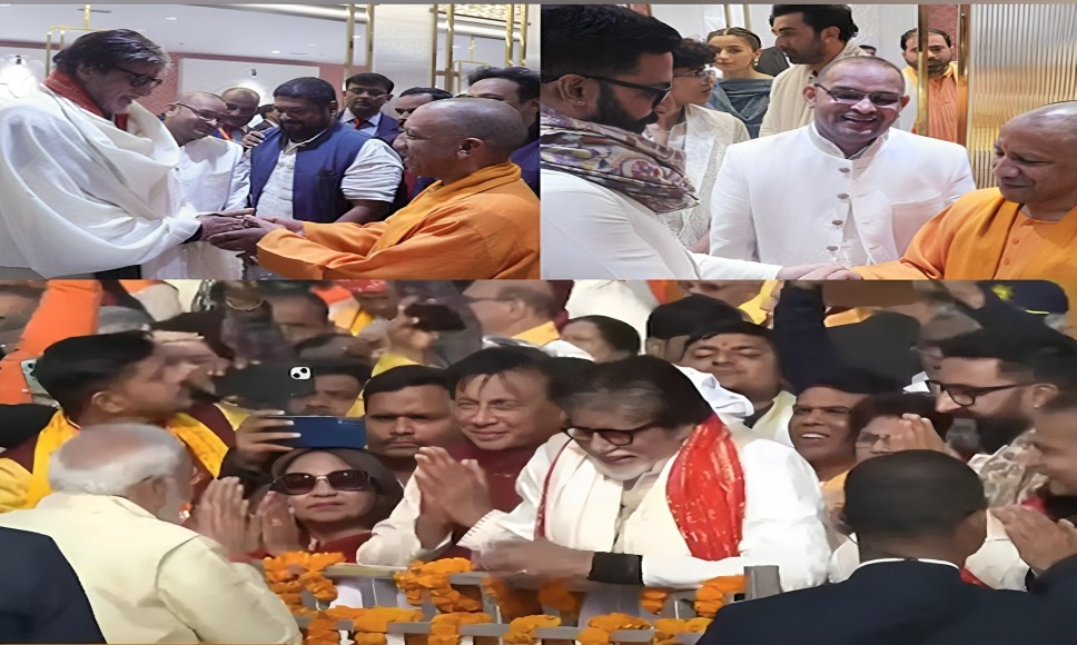 Big B & Abhishek Bachchan Greet UP CM Yogi Adityanath